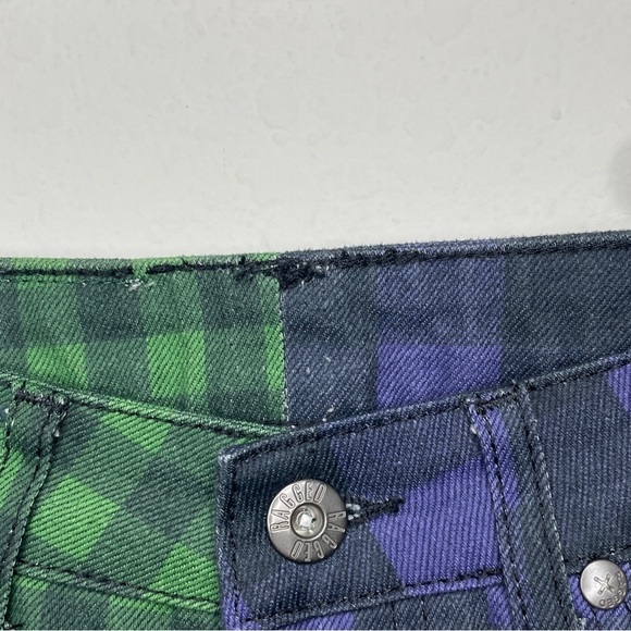 The Ragged Priest Jeans Hyde Straight Leg Split Check Print Green Purple SZ 26 - Picture 6 of 14